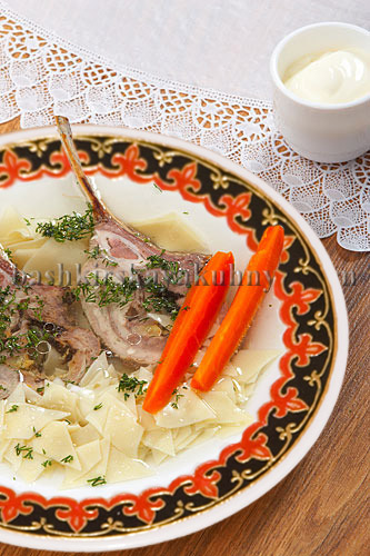 Блюдо башкирской национальной кухни - Суп-салма с катыком Суп-салма с Катыком