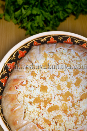 Рецепт блюда башкирской национальной кухни - Пирог с тыквой и пшеном